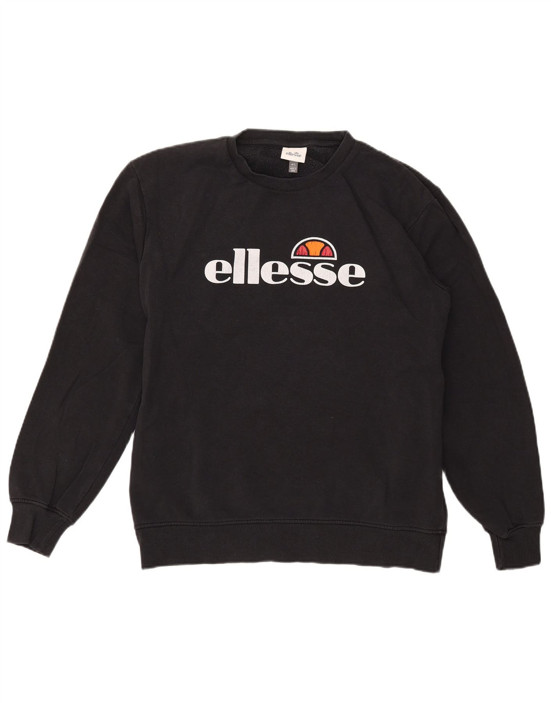 ELLESSE Sweat-shirt graphique pour homme en coton noir Large