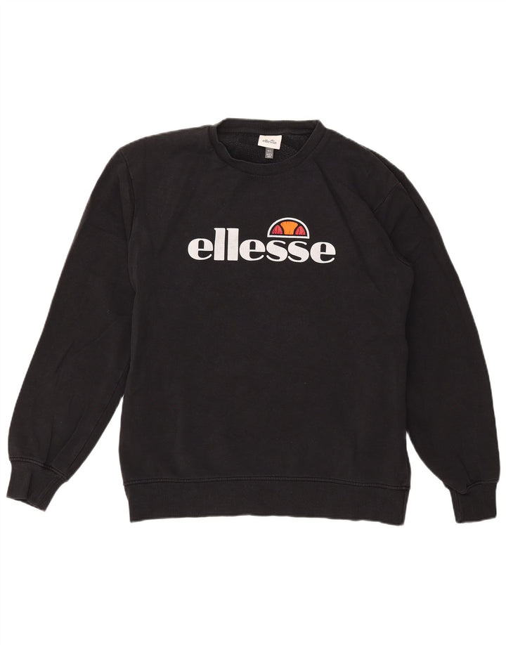 ELLESSE Sweat-shirt graphique pour homme en coton noir Large
