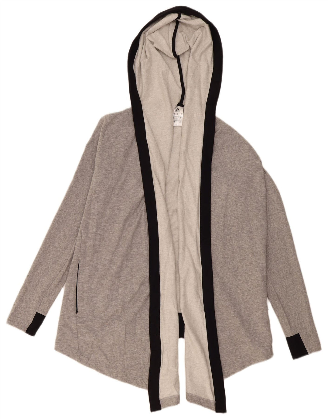 ADIDAS Pull cardigan à capuche pour femme UK 12/14 Gris moyen Colourblock
