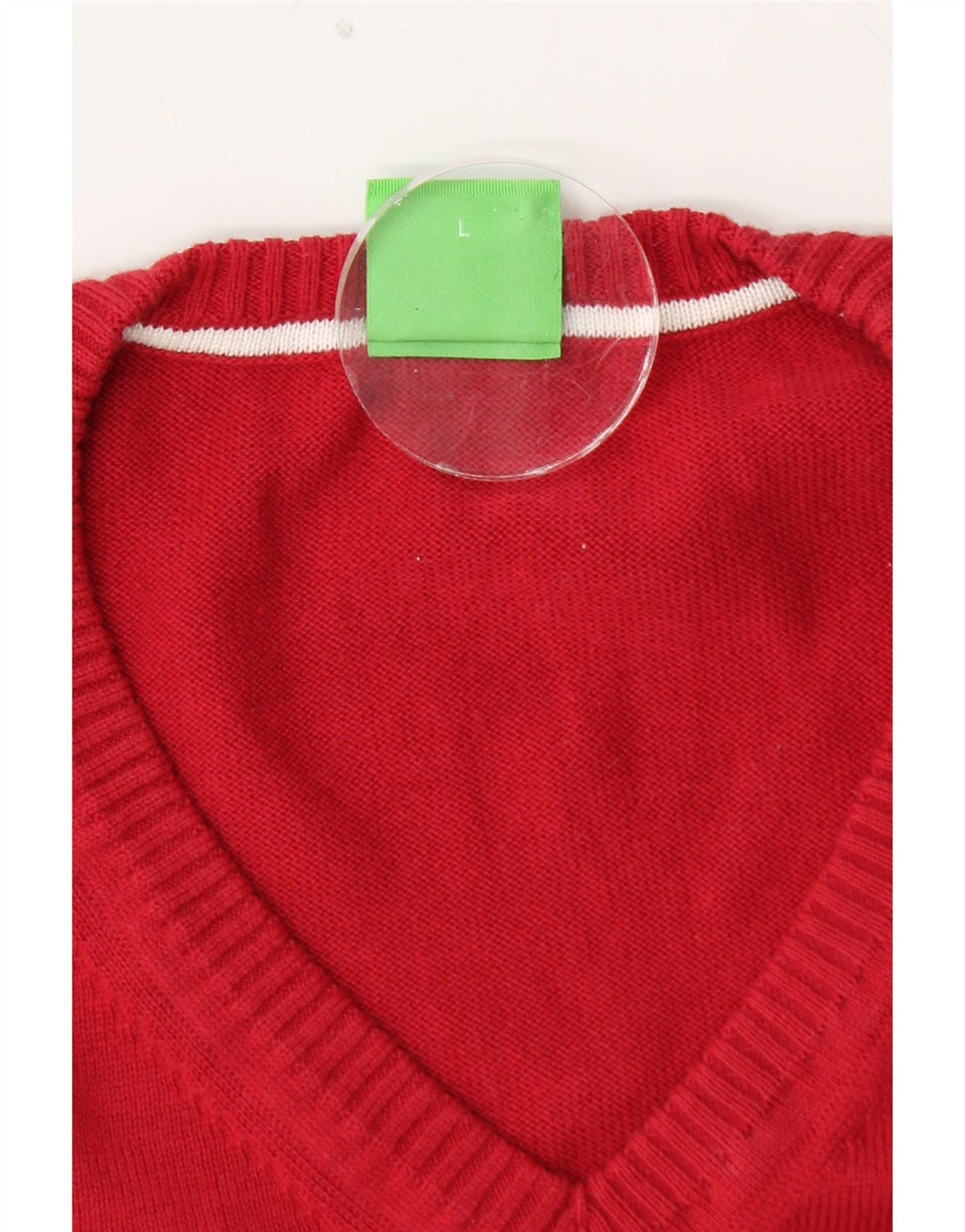 HUGO BOSS Pull Graphique à Col en V Homme Large Rouge Colourblock