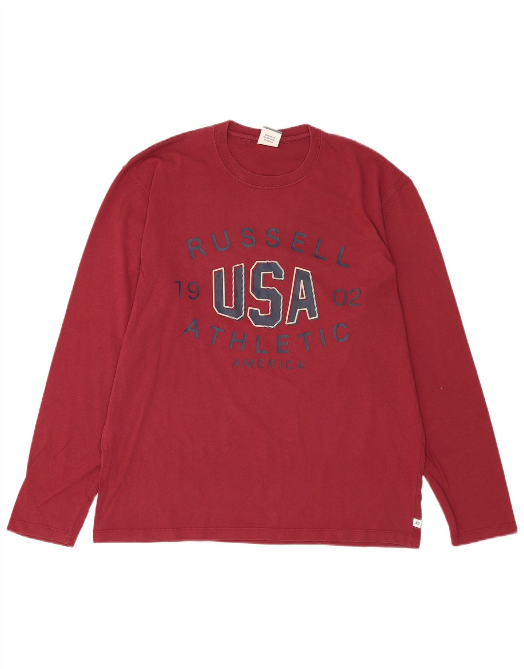 Russell Athletic Haut graphique à manches longues pour homme en coton rouge Taille L