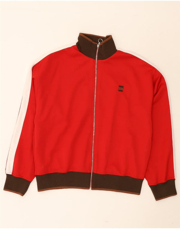 Zara Mens Survêtement Top Jacket Large Rouge Colourblock Polyester