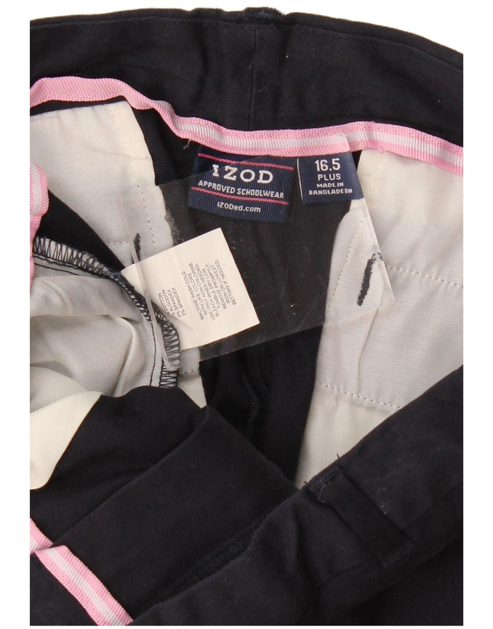 IZOD Pantalon Chino Droit Garçon 15-16 ans W30 L29 Bleu Marine Coton