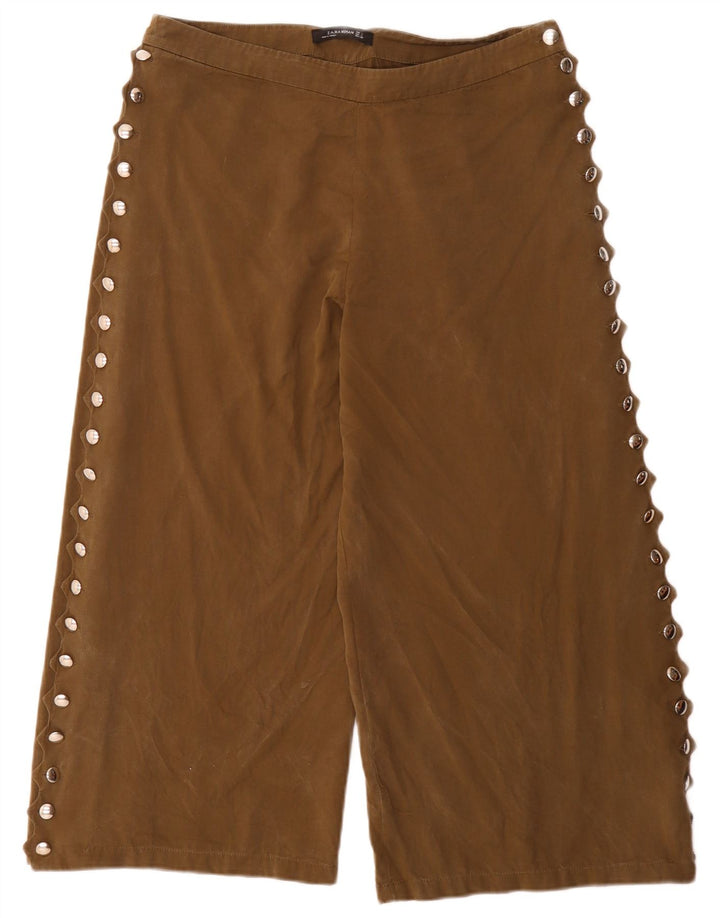 Pantalon Capri Femme Zara Large W32 L24 Kaki