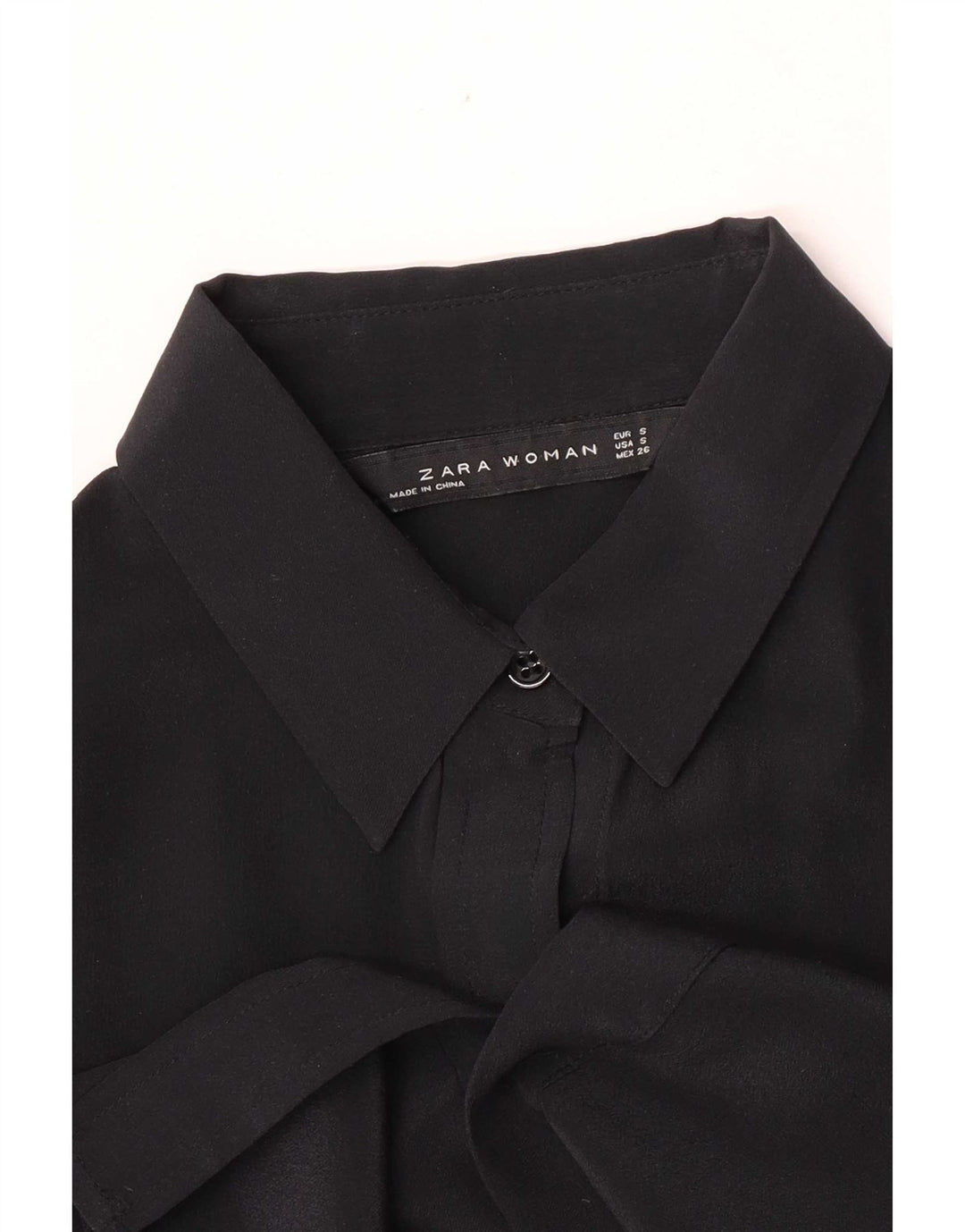 Zara Chemise Femme UK 10 Petit Noir
