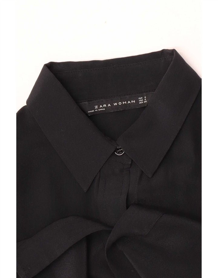 Zara Chemise Femme UK 10 Petit Noir