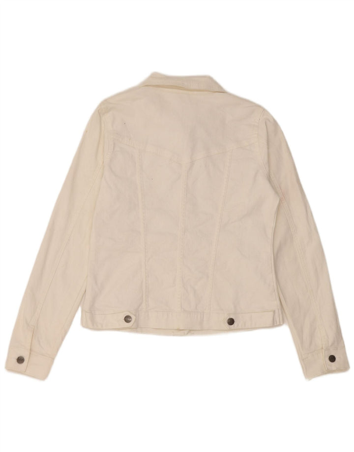 Lee Veste en jean Riders pour femme UK 10 Petit coton blanc