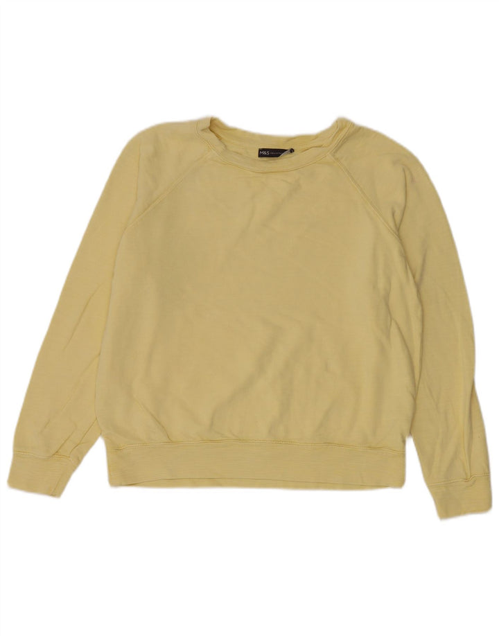 Marks & Spencer Sweat-shirt pour femme UK 14 Large Jaune Coton