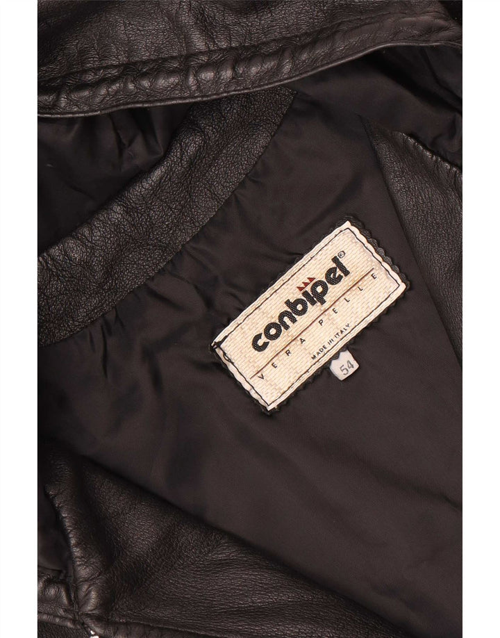 Conbipel Veste en cuir à capuche pour homme IT 54 XL Noir