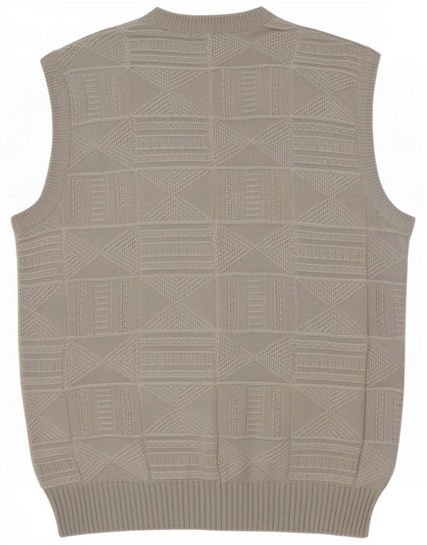 Fischer Mens Vest Tank Top IT 54 XL Grey Geometric Polyacrylic