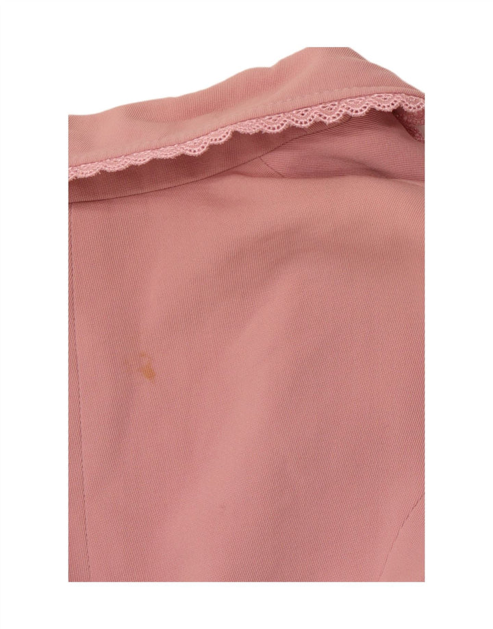 VALENTINO Veste Blazer 1 Bouton Femme UK 14 Laine Vierge Rose Moyen
