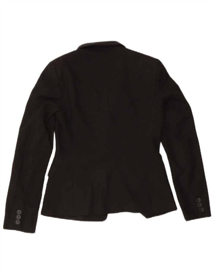 Veste Blazer Femme Benetton 2 Boutons IT 42 Medium Noir Polyester
