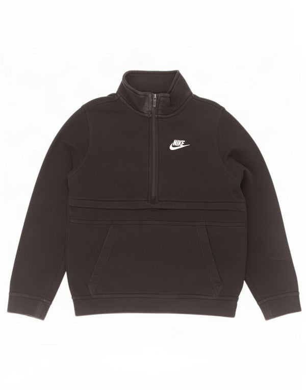 Nike Garçon Zip Neck Sweatshirt Jumper 12-13 ans Grand Noir Coton