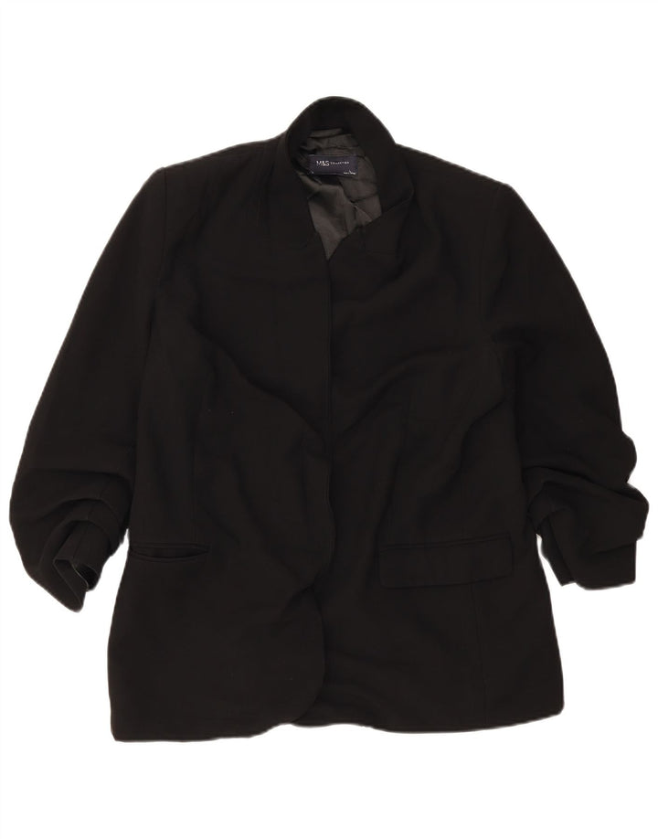 Marks & Spencer Veste blazer ouverte pour femme UK 14 Large Noir Polyester