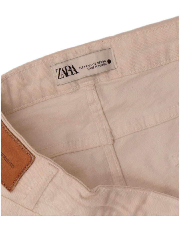 Zara Jean droit vieilli pour femme EU 44 XL W34 L28 Blanc