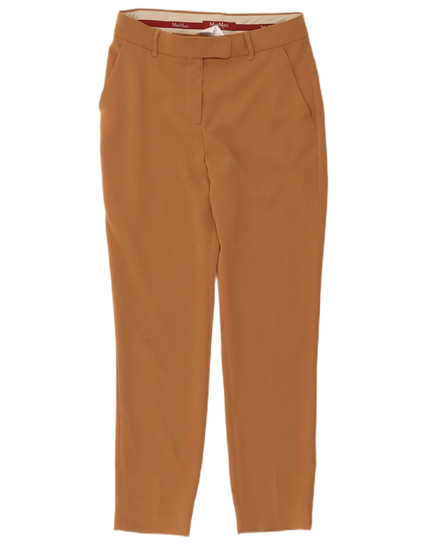Max Mara Pantalon de costume court pour femme UK 8 Small W30 L25 Acétate beige