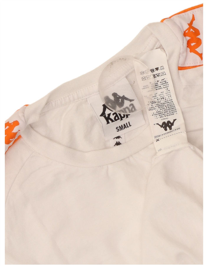 Kappa T-shirt graphique pour femme UK 10 Small Blanc Coton
