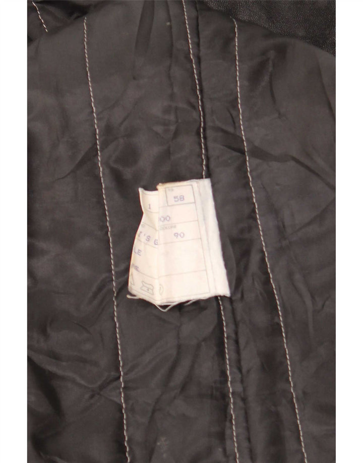 manteau en cuir homme vintage UK 40 Grand Noir