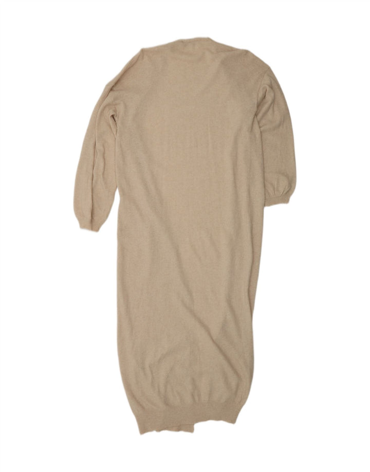 KONTATTO Cardigan Long pour Femme UK 14 Beige Moyen Polyamide