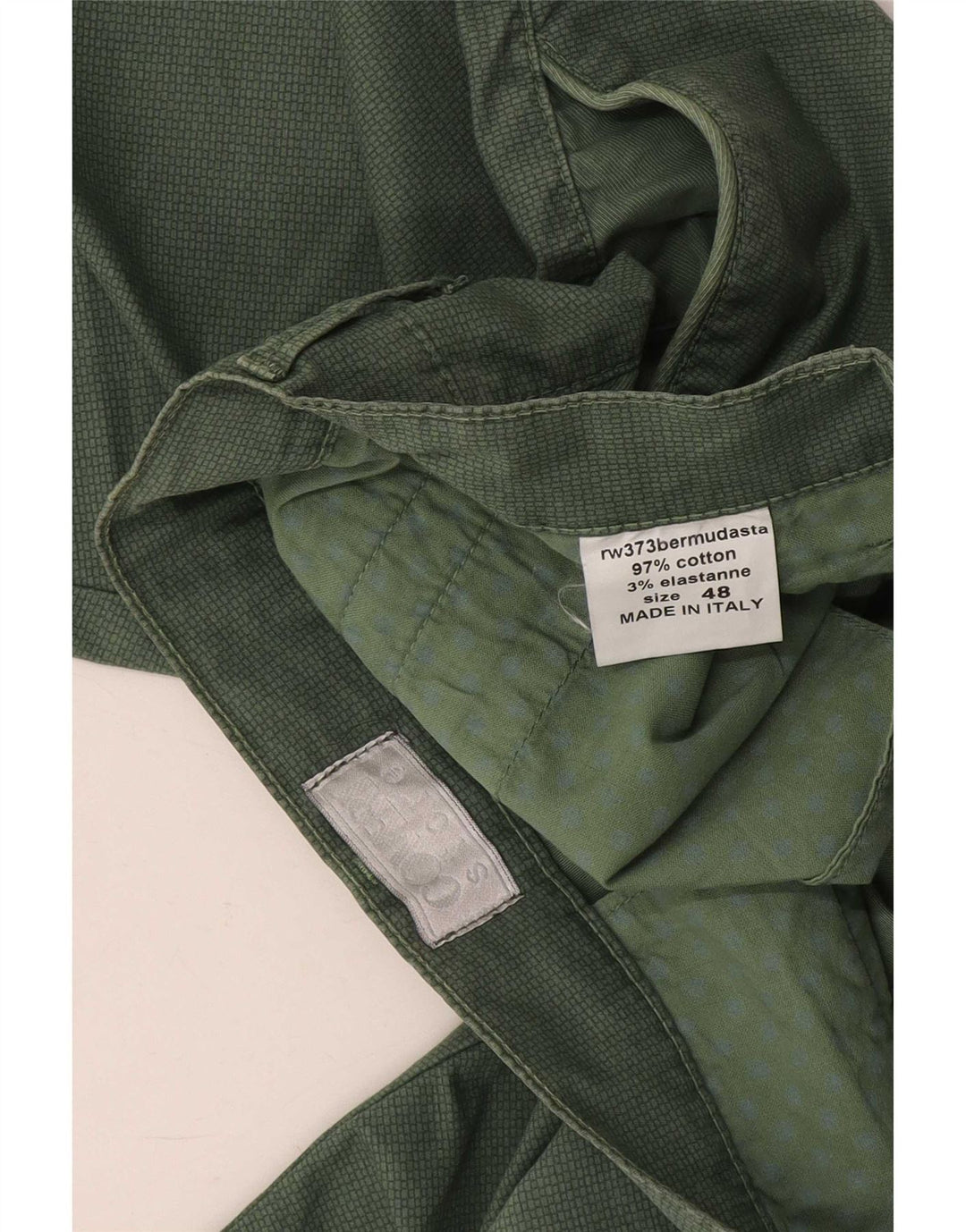 Coveri Short Chino Homme IT 48 Medium W32 Vert Coton