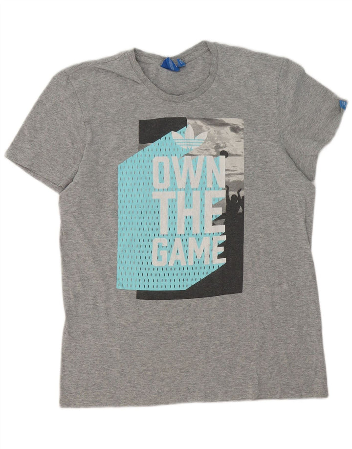 Adidas T-shirt graphique pour homme Petit gris moucheté