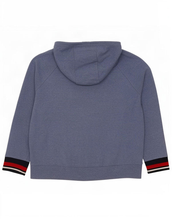 Tommy Hilfiger Pull à capuche graphique pour femme UK 16 Large Bleu Colorblock