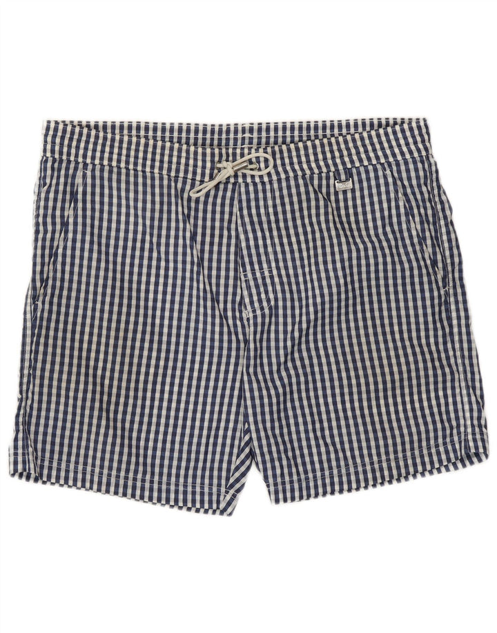 Dolce & Gabbana Short de bain pour homme à carreaux bleus