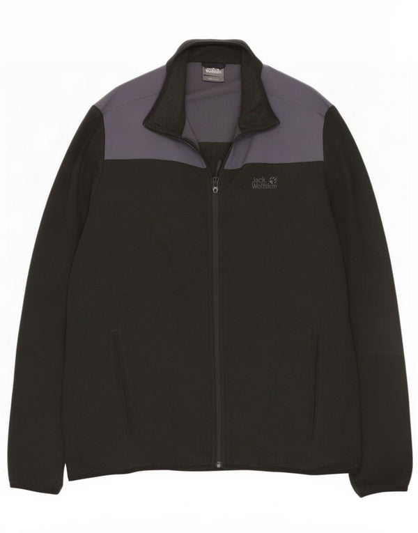 Jack Wolfskin Mens Fleece Jacket UK 44/46 XL Black Colourblock Polyamide