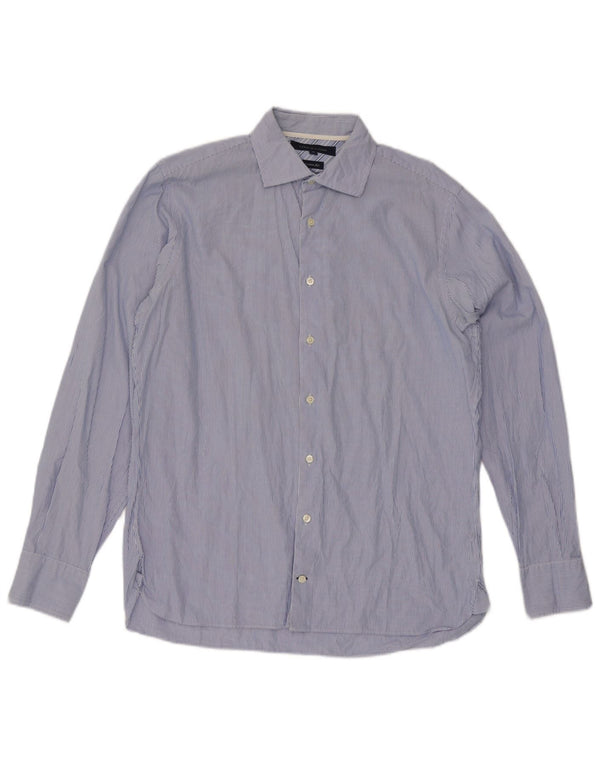 Chemise pour hommes Tommy Hilfiger, rayures fines bleu moyen en coton