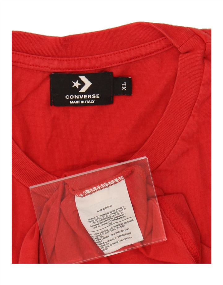 CONVERSE Mens Graphic T-Shirt Top XL Red Cotton Vintage Converse and Second-Hand Converse from Messina Hembry 