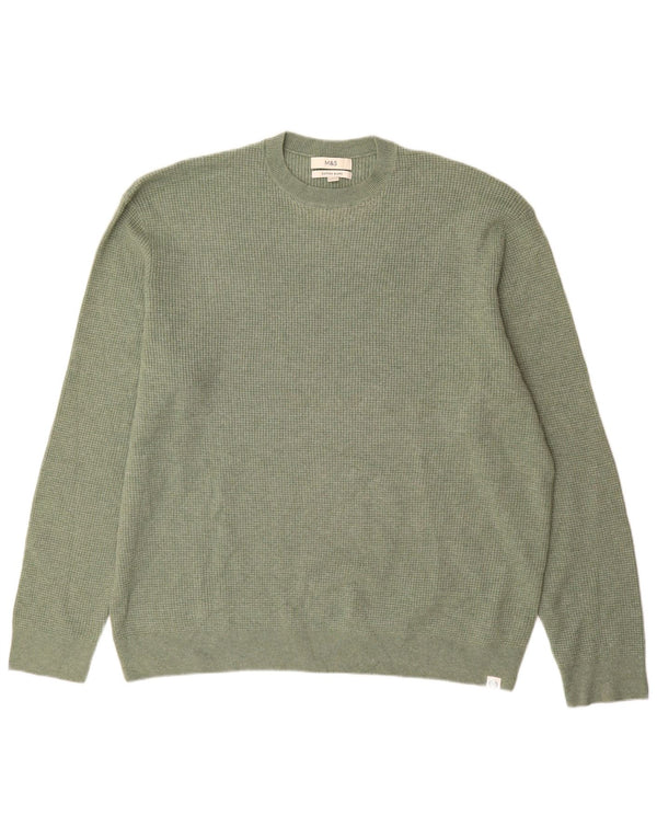 Marks & Spencer Pull à col rond pour homme 3XL Vert Polyester