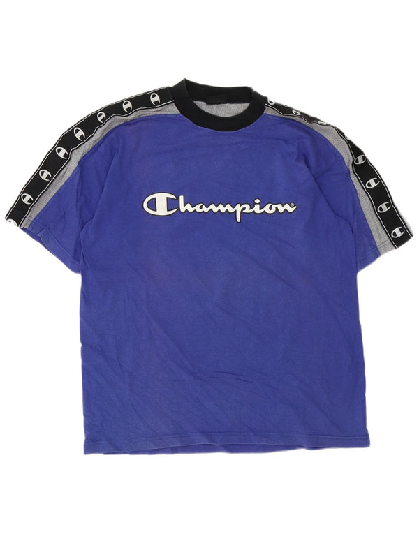 Champion T-Shirt Graphique Homme Grand Bleu Colorblock Coton