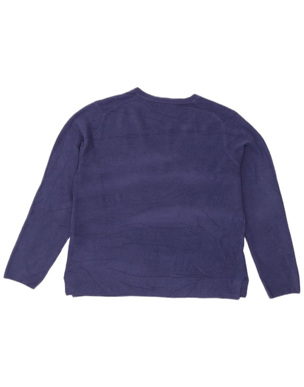 Marks & Spencer Pull col en V pour femme UK 14 Grand Bleu Acrylique