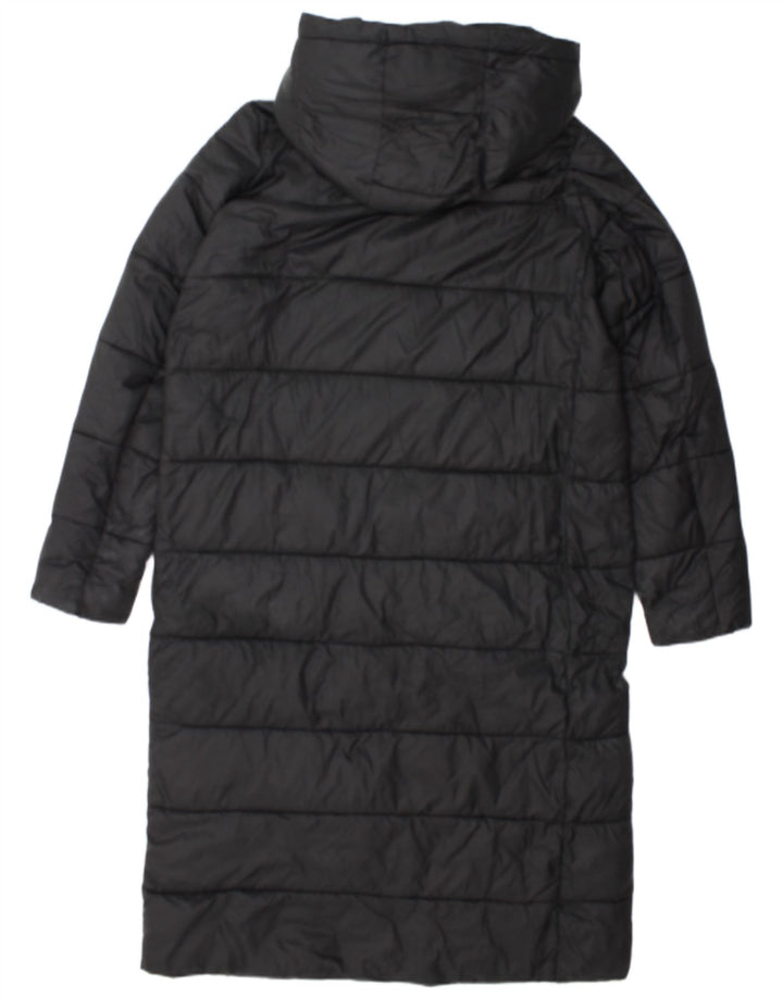 Zara Manteau rembourré à capuche pour femme UK 14 Nylon noir moyen