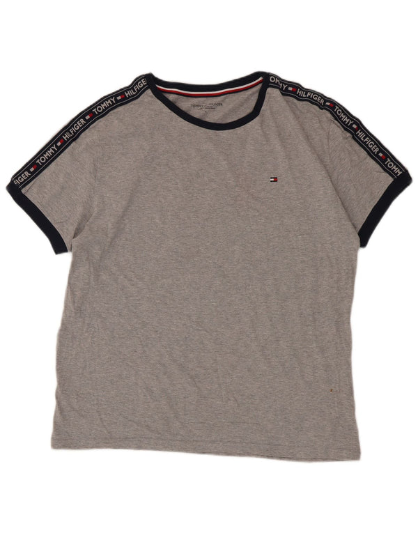Tommy Hilfiger T-shirt graphique pour hommes en coton color block grand gris