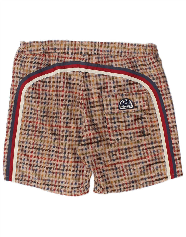 Sundek Short de bain homme en polyester à carreaux multicolore moyen