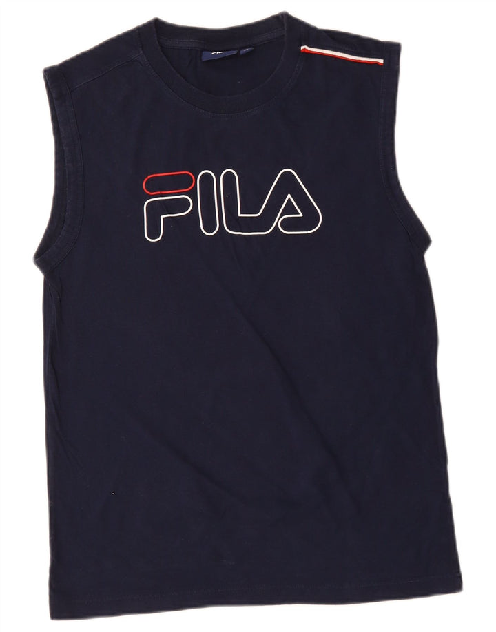 FILA Débardeur graphique pour femme UK 18 XL Bleu marine Coton