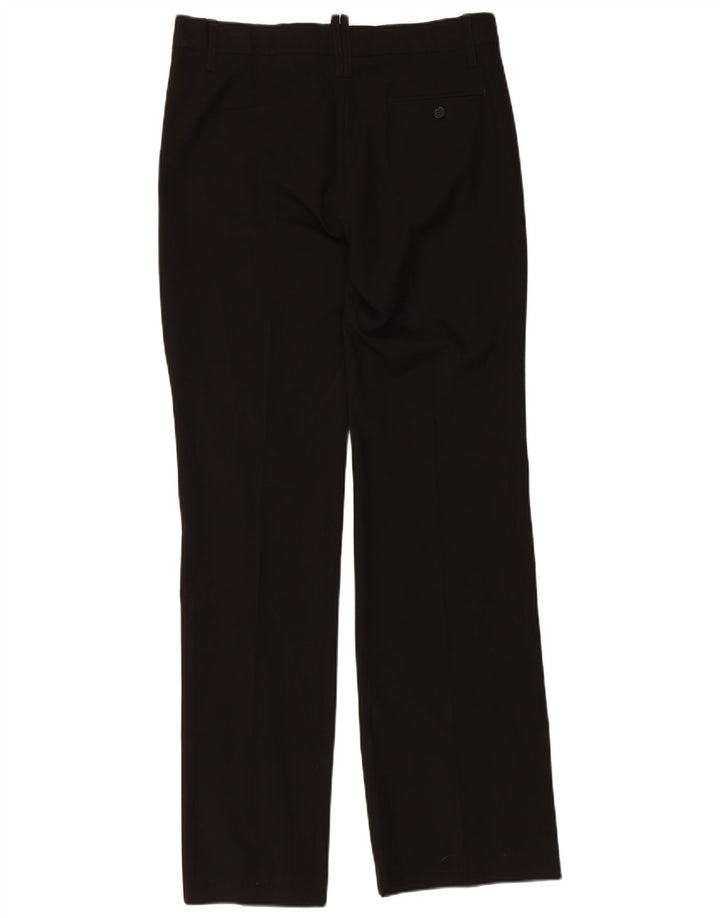 Zara Pantalon Chino Droit Femme EU 40 Medium W30 L34 Noir Polyester