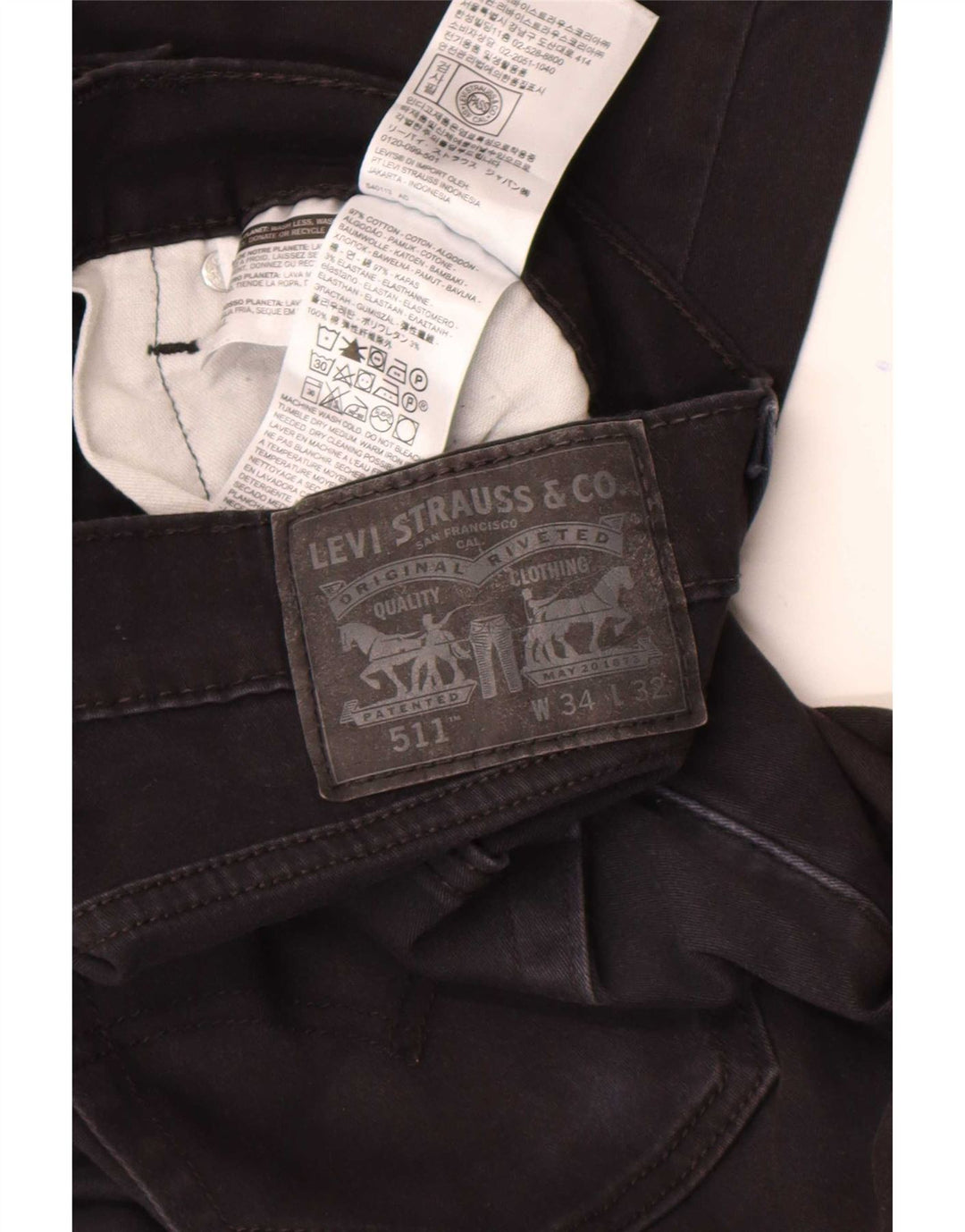 Levi's Jean Slim 511 Homme W34 L32 Noir Coton