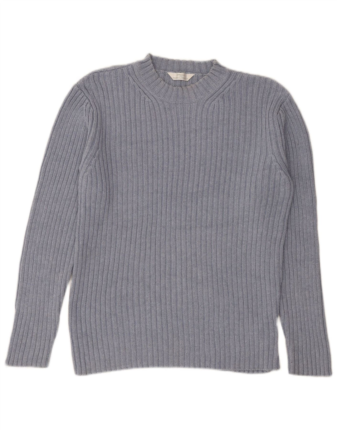 Marks & Spencer Pull Col Rond Homme Bleu Moyen Coton