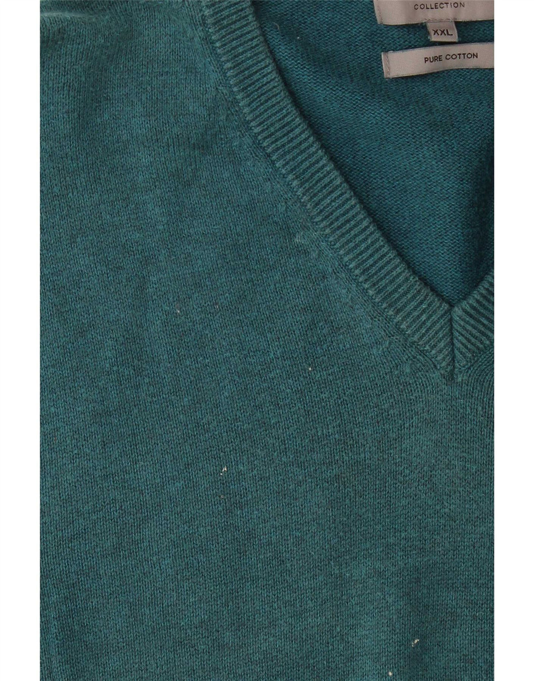Marks & Spencer Pull col V pour homme en coton bleu 2XL