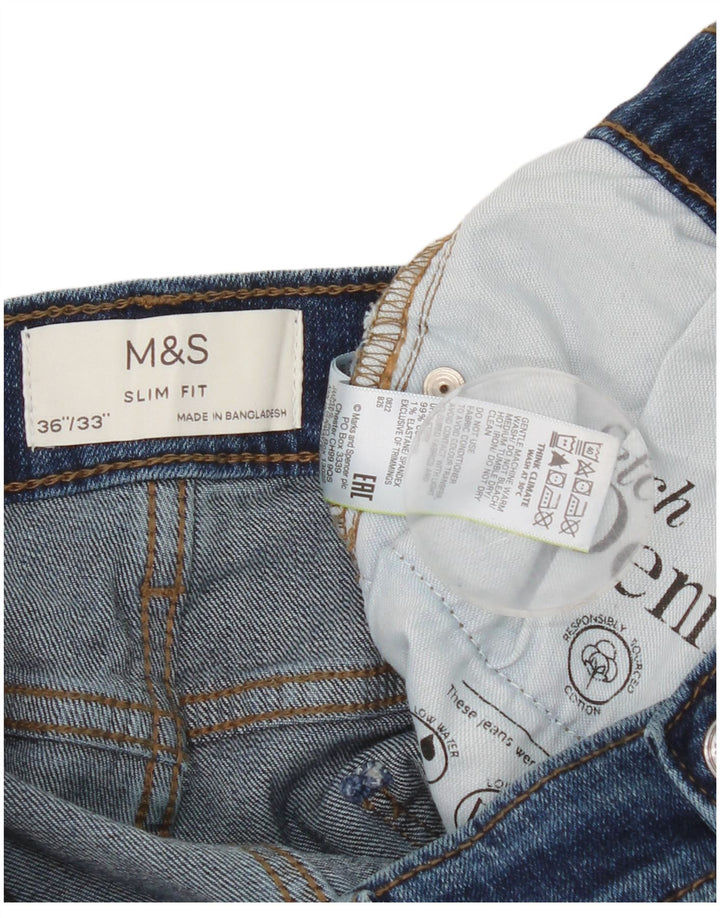 Marks & Spencer Jean Slim Homme W36 L33 Bleu Coton