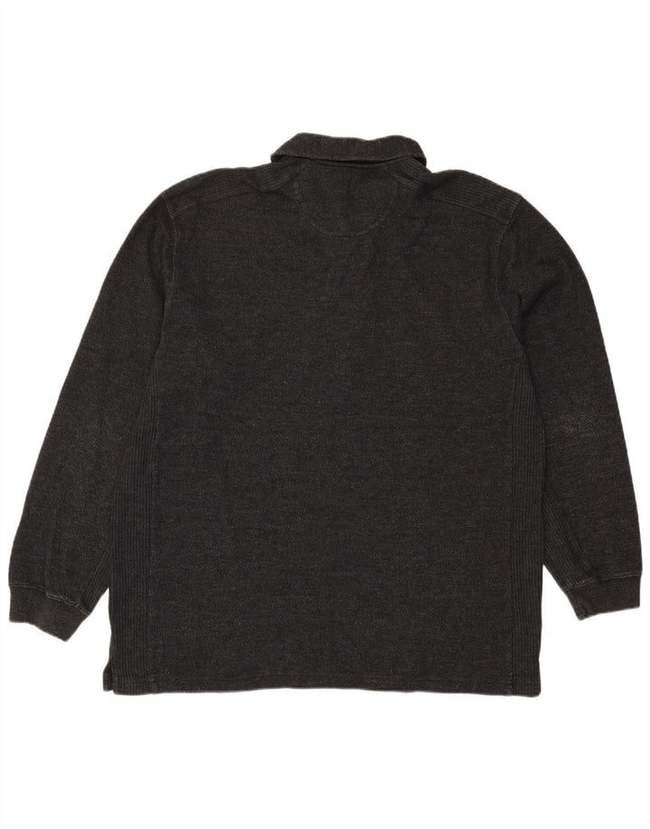 IZOD Polo Homme Manches Longues XL Noir Coton