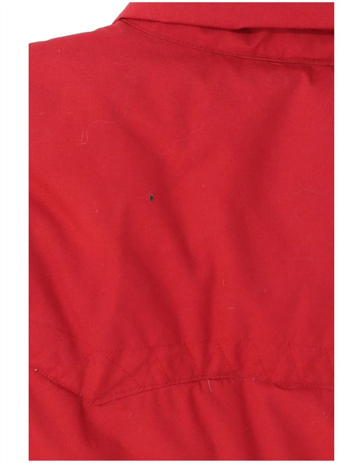 vintage Mens Rembourré Gilet UK 40 Grand Polyester Rouge