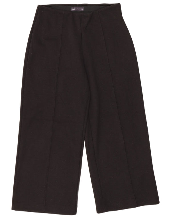 Marks & Spencer Pantalon court décontracté pour femme UK 12 Medium W30 L27 Noir