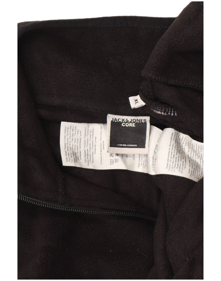 JACK & JONES Pull Polaire Col Zippé Homme XL Noir Polyester