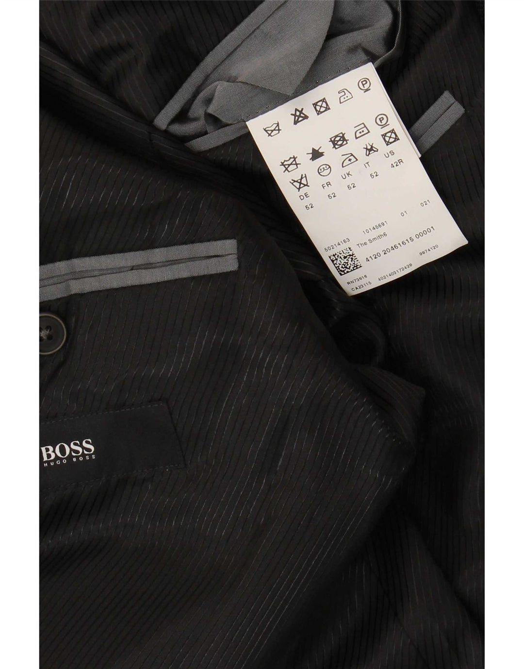 Hugo Boss Veste blazer à 2 boutons pour homme EU 52 XL Gris laine vierge