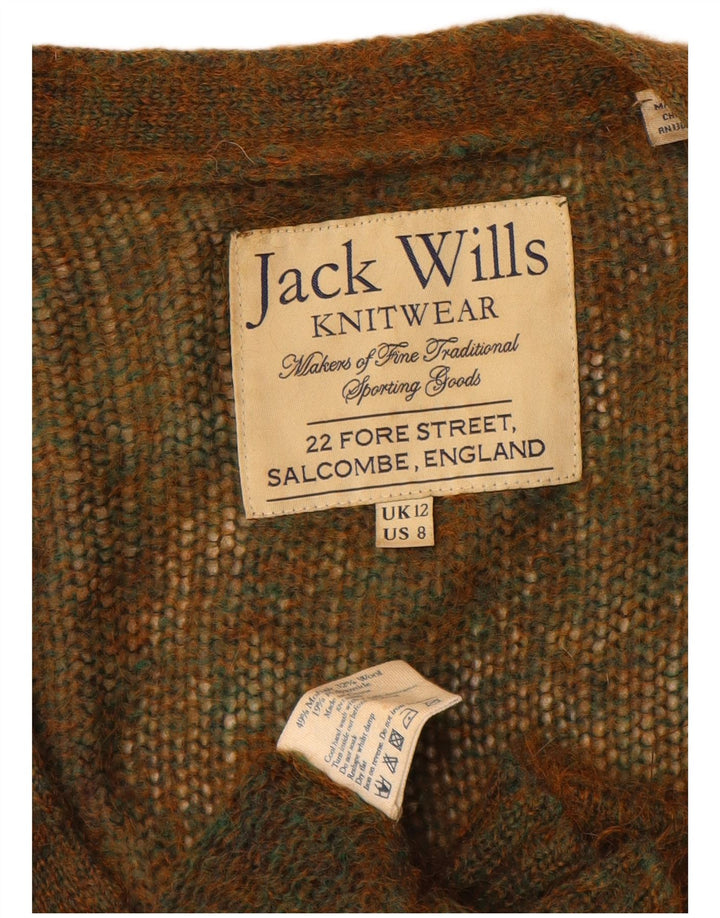 Jack Wills Pull cardigan surdimensionné pour femme UK 12 Kaki moyen moucheté