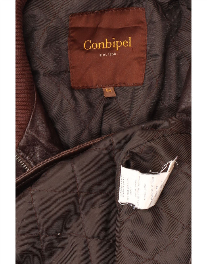 Conbipel Veste en Cuir Militaire Homme IT 54 XL Cuir d'Agneau Marron