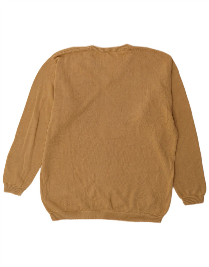 Fred Perry Pull col V pour homme XL en coton beige